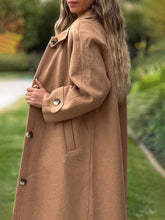 Aurohaya Elegant Long Coat with Button Closure and Pockets, Women's Casual Oversized Jacket for Fall & Winterasual Oversized Jacket for Fall & Winter